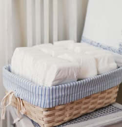 
Removing packaging from diapers makes storage more organized and attractive.
